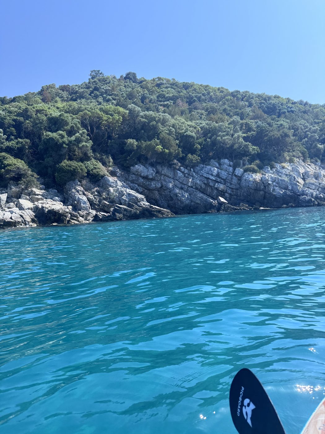 Milli Park SUP rotası — turkuaz Ege ve Samos manzarası