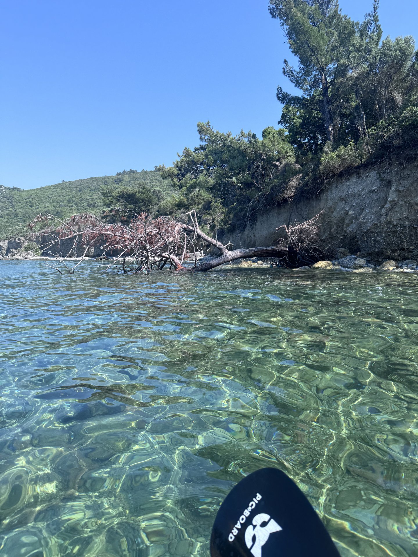 Gümüldür sahilinde SUP board rotası — temiz Ege sularında paddle board